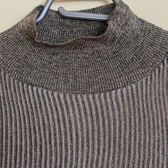 Zara Ruffled Knit Metallic Treads Dress Women Size L US - Picture 9 of 10